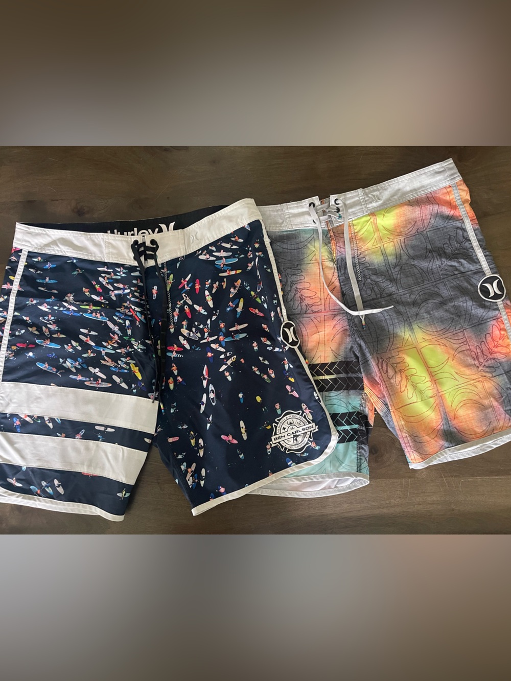 Men’s Hurley 2-Pairs Bathing Suit Board Shorts - Size 34